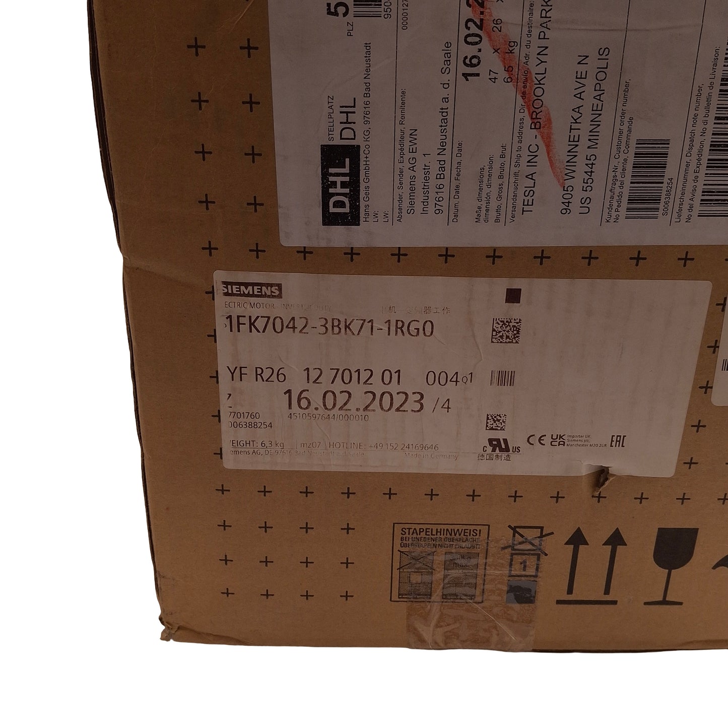 New Siemens 1FK7042-3BK71-1RG0 Simotics Servo Motor, 0.9kW, 6000RPM, 96x96mm Flange