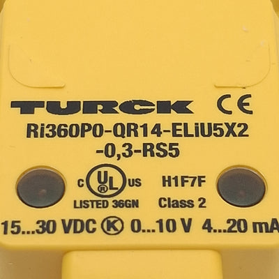 New – Open box Turck Ri360P1-QR14-ELiU5X2-0,3-RS5 Mini Encoder, ø6mm Shaft, 30VDC, 5-Pin M12