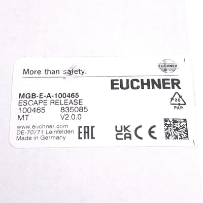 New Euchner MGB-E-A-100465 Escape Release Red Door Handle for MGB Safety Systems