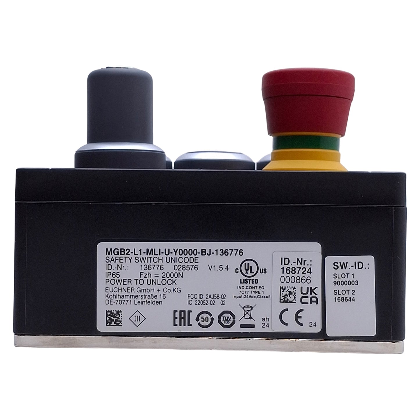 New – Open box Euchner MGB2-L1-MLI-U-YI7I8-CA-L-168724 Locking Module Hinge DIN Left *No Keys*