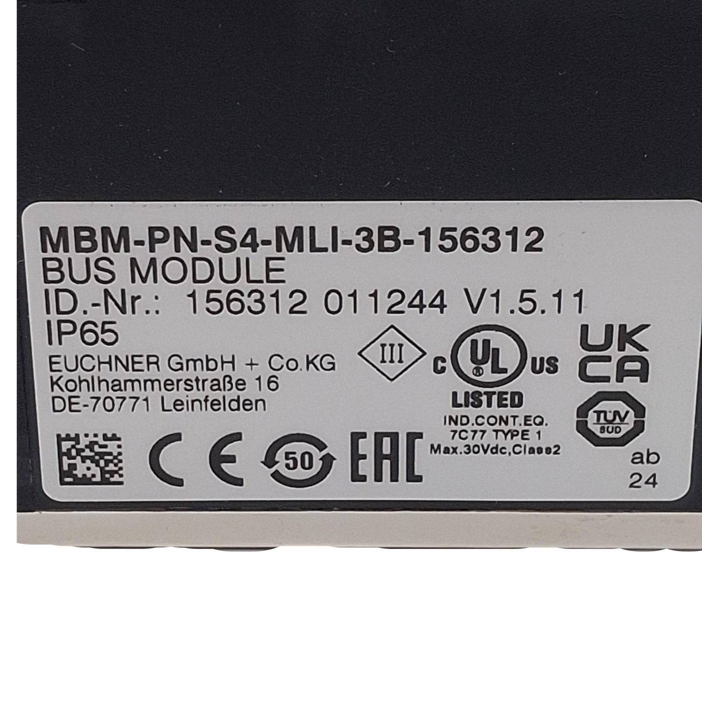 New Euchner MBM-PN-S4-MLI-3B-156312 PROFINET Bus Module 24VDC, 5-Pin 7/8"/M12, MGB2