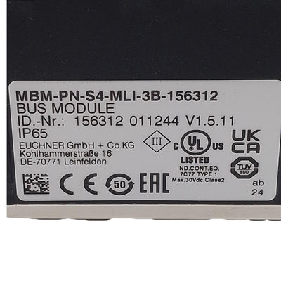 New Euchner MBM-PN-S4-MLI-3B-156312 PROFINET Bus Module 24VDC, 5-Pin 7/8"/M12, MGB2