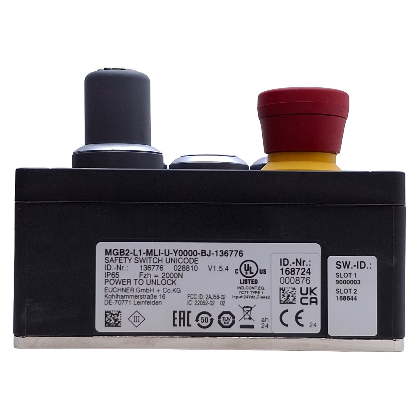 New Euchner MGB2-L1-MLI-U-YI7I8-CA-L-168724 Locking Module M12 5-Pin, Hinge DIN Left