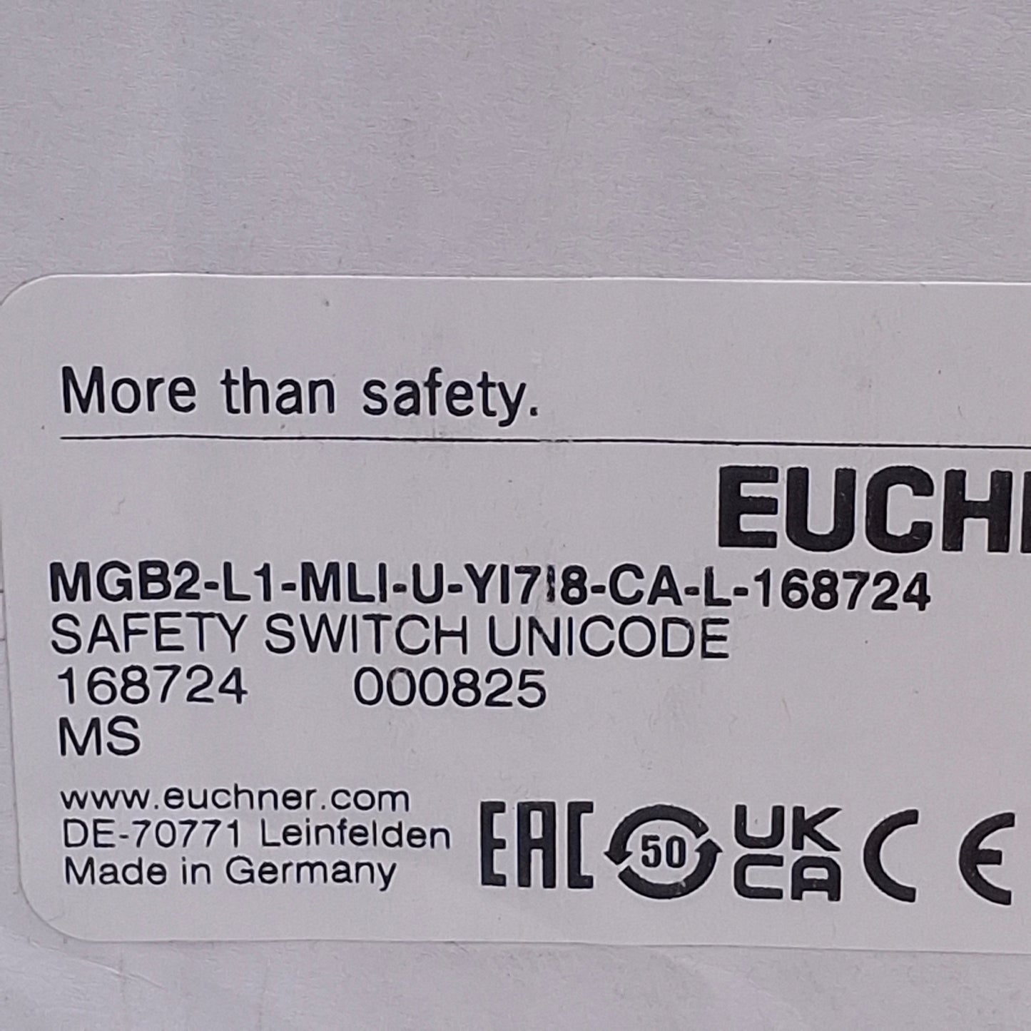 New Euchner MGB2-L1-MLI-U-YI7I8-CA-L-168724 Locking Module M12 5-Pin, Hinge DIN Left