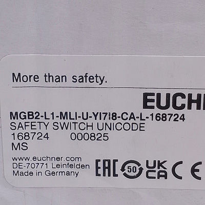 New Euchner MGB2-L1-MLI-U-YI7I8-CA-L-168724 Locking Module M12 5-Pin, Hinge DIN Left