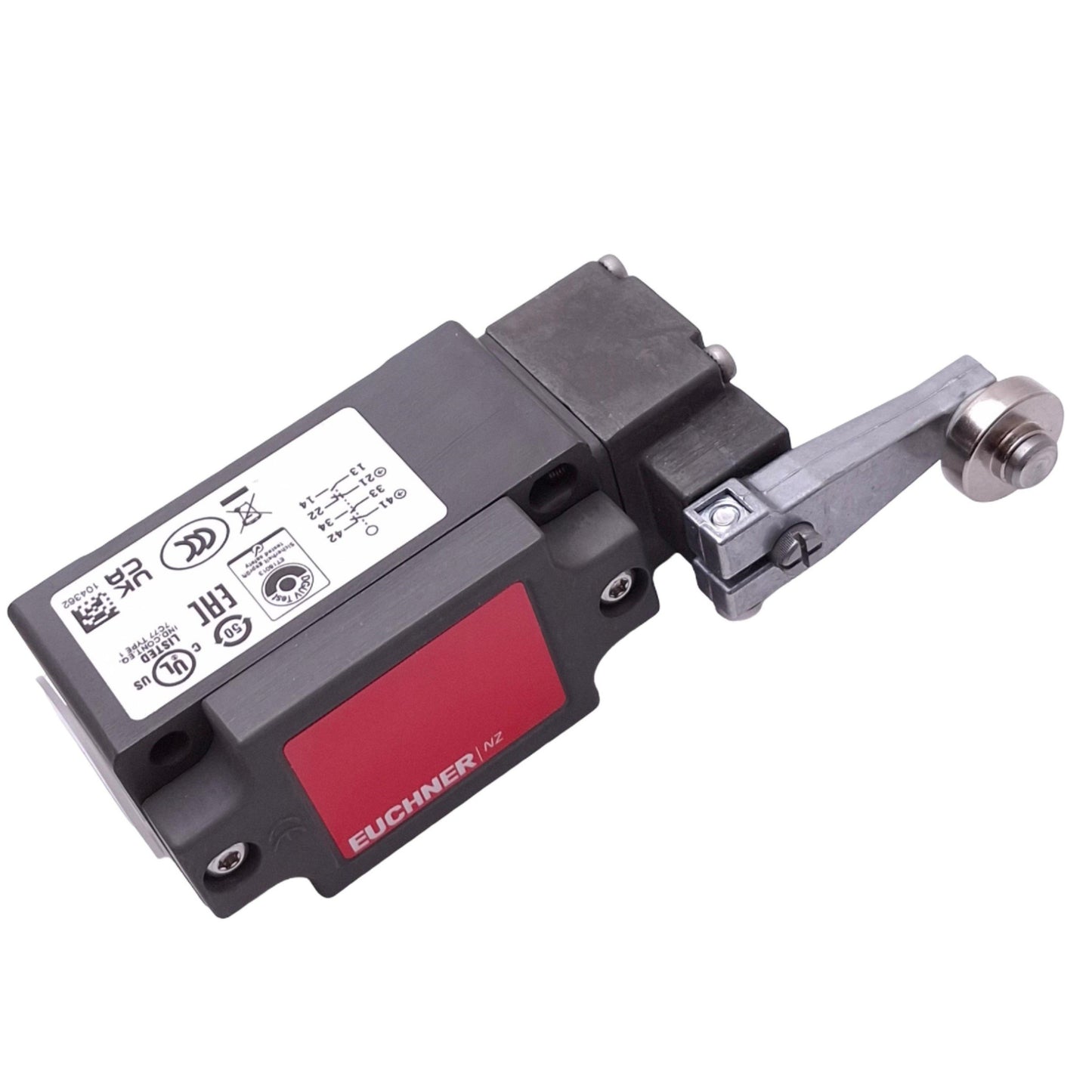 New Euchner NZ1HS-3131-M Safety Switch, 2NO 2NC, 4A Max, ø18mm Roller Lever