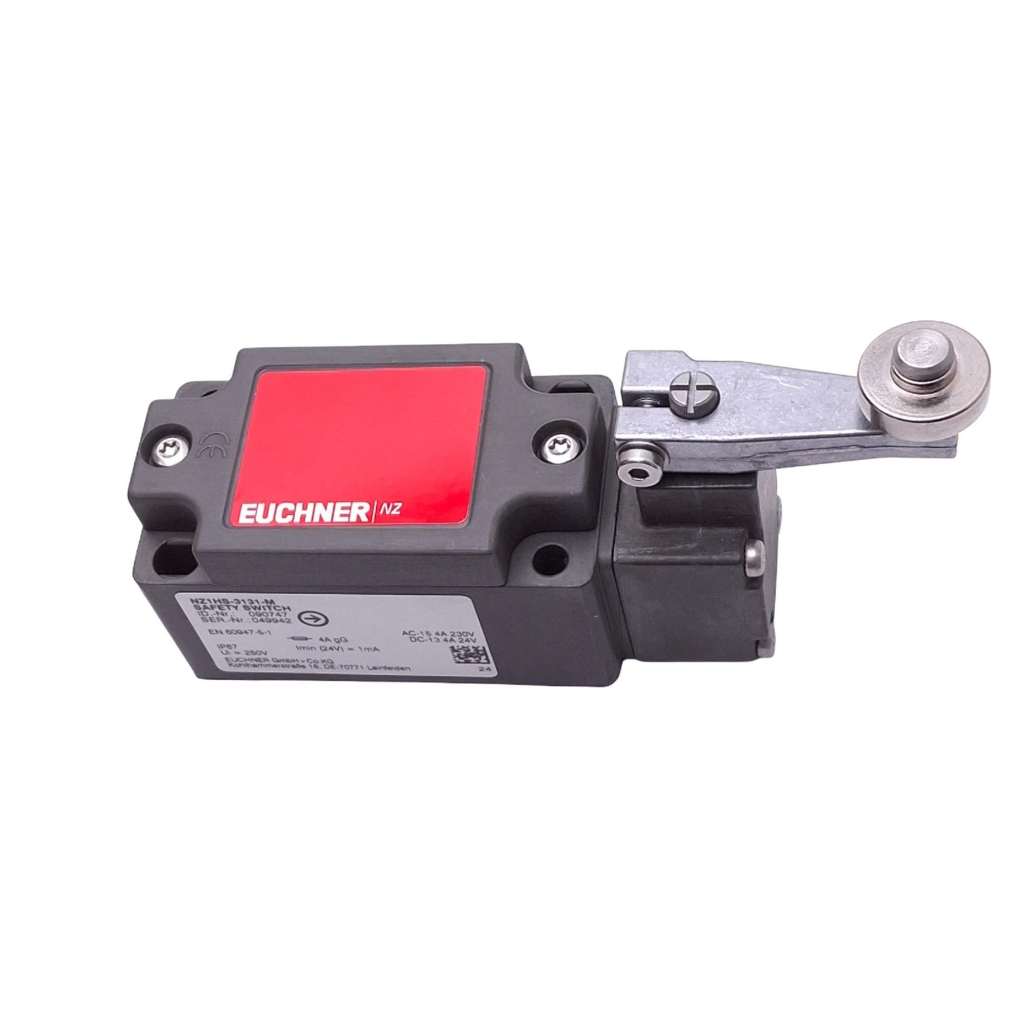 New Euchner NZ1HS-3131-M Safety Switch, 2NO 2NC, 4A Max, ø18mm Roller Lever