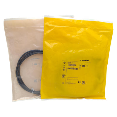 New Lot of 2 Turck RKC4.4T-2/TXL Actuator/Sensor Cable, 4-Pin M12 Female to Leads 2m