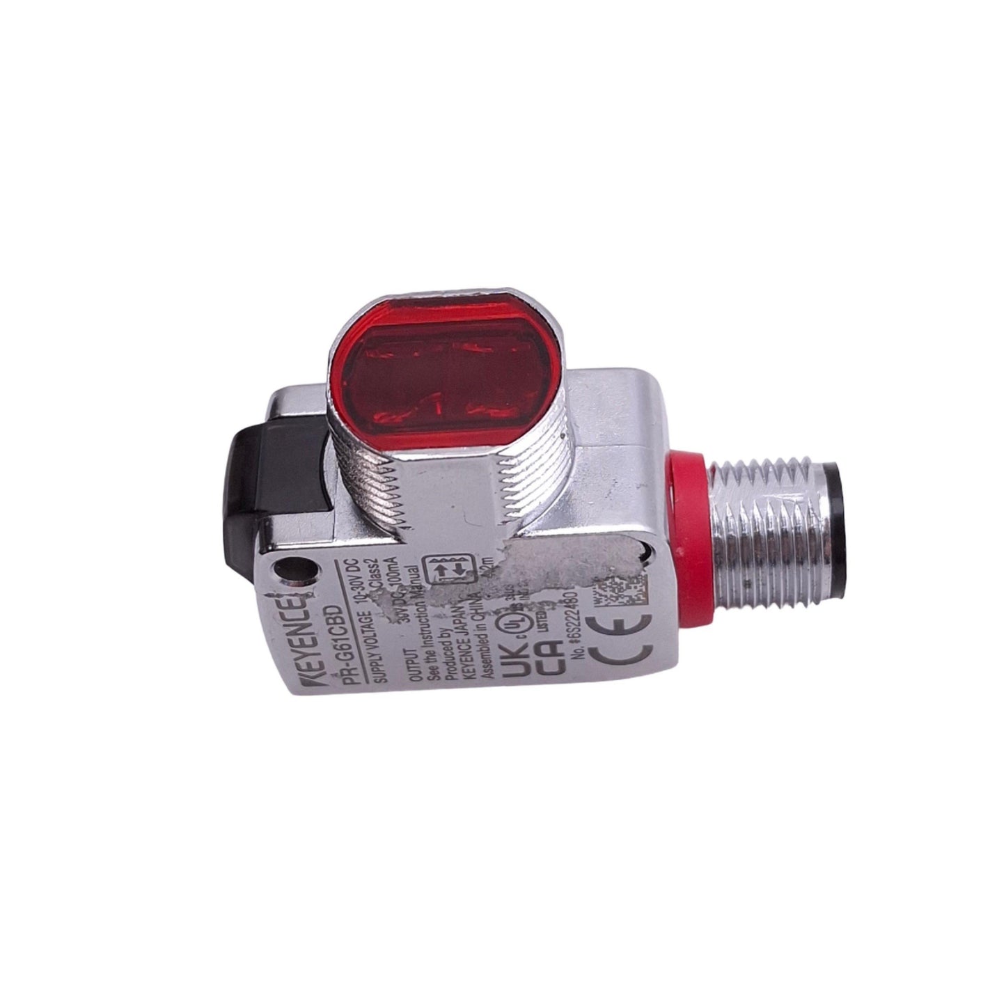 Used Keyence PR-G61CBD Photoelectric Sensor, 0.1-4.2m Range, 10-30VDC, PNP/NPN Out