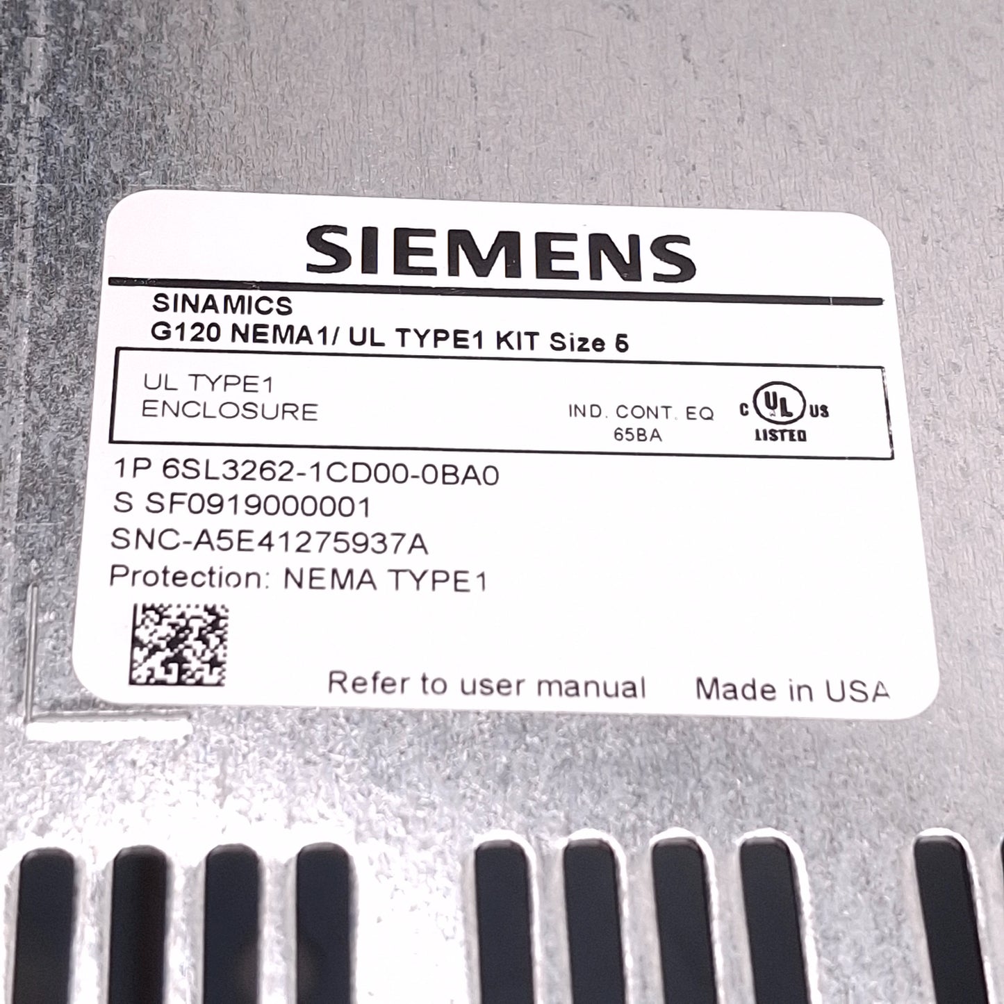 New – Open box Siemens 6SL3262-1CD00-0BA0 Wall Mount Installation Kit 5, 756mm x 269mm x 212mm