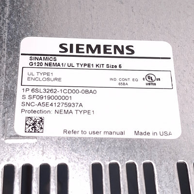New – Open box Siemens 6SL3262-1CD00-0BA0 Wall Mount Installation Kit 5, 756mm x 269mm x 212mm