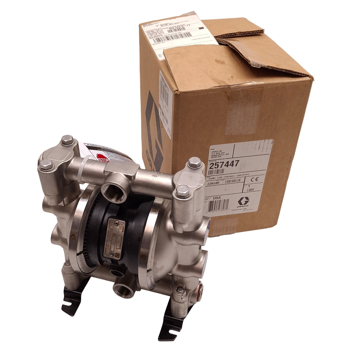 New Graco 257447 Husky 716 Air-Operated Diaphragm Pump 16gpm, 100psi, 3/4in NPT Out