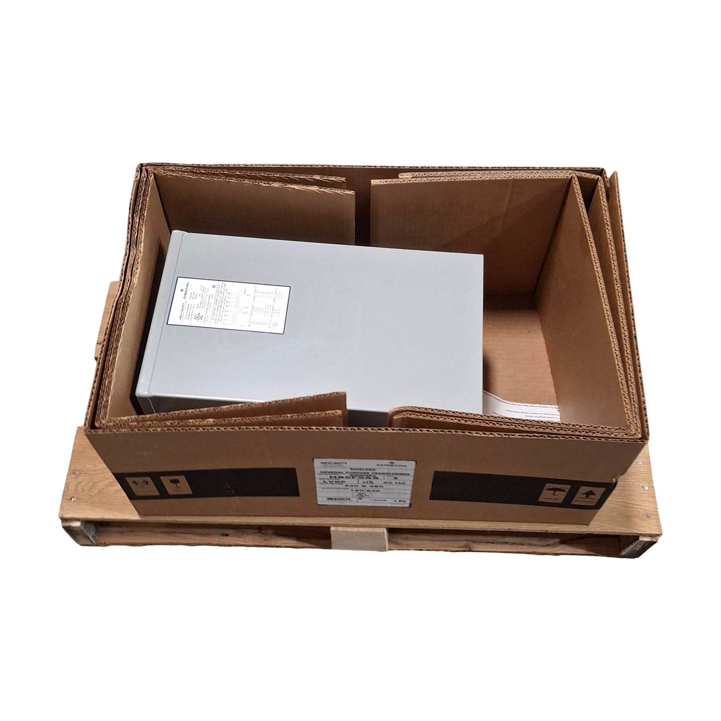 New Emerson HS5F5AS Hevi Duty Transformer 240x480V Primary, 120/240V Secondary, 5kVA