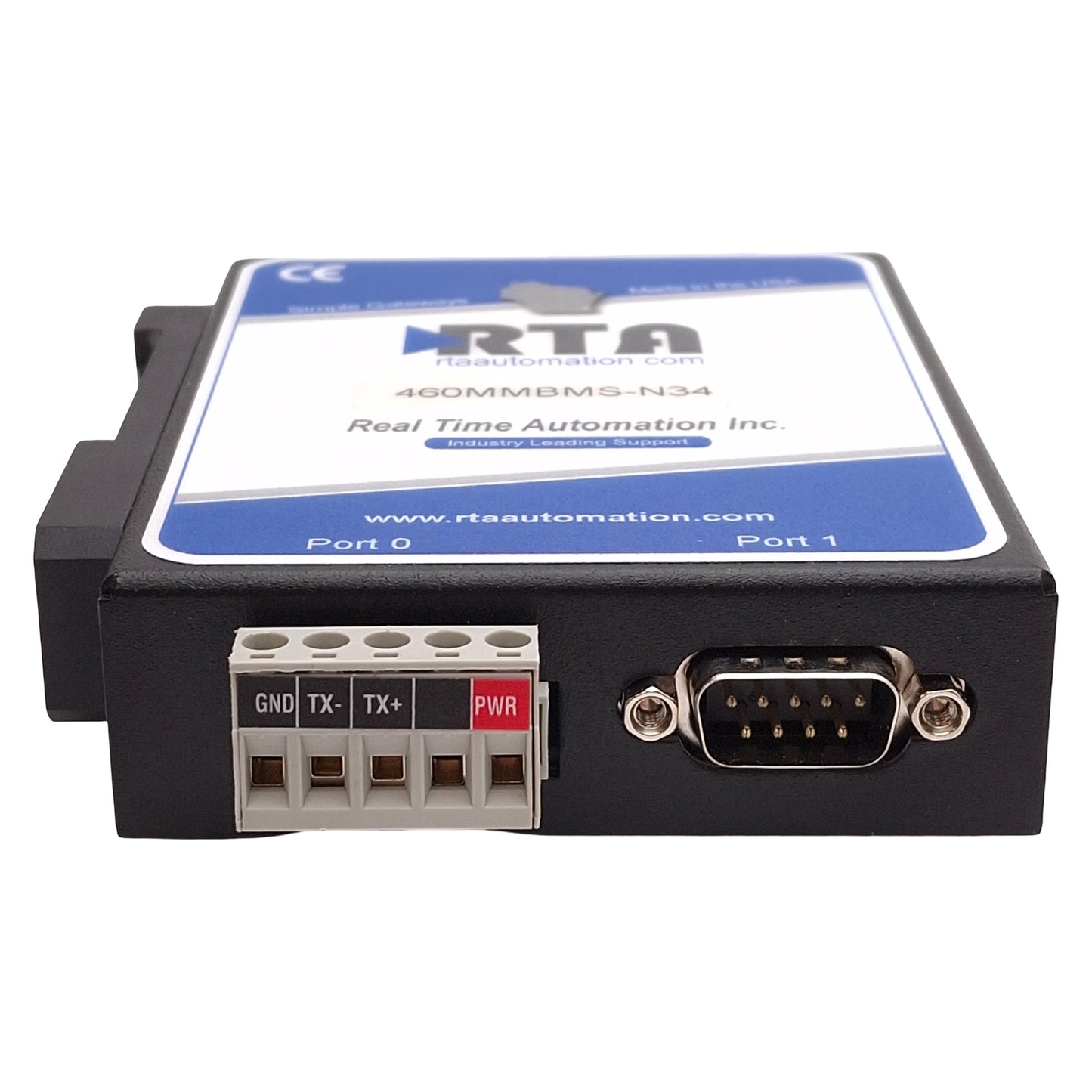 New – Open box RTA 460MMBMS-N34-D Modbus RTU Slave to BACnet MS/TP Master Gateway, 12-24VDC