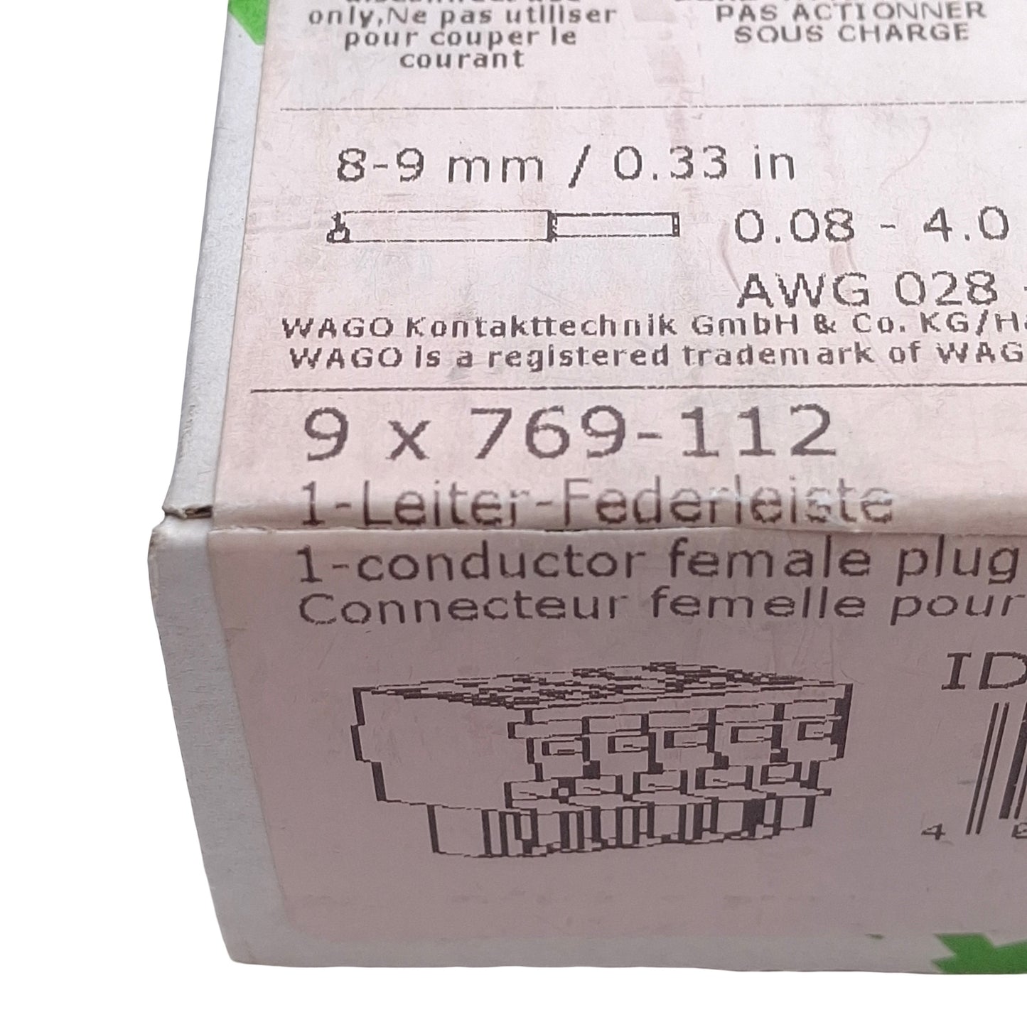New Lot of 9 Wago 769-112 Female Terminal Block Plug 12-Position, 500V 32A, 12-28AWG