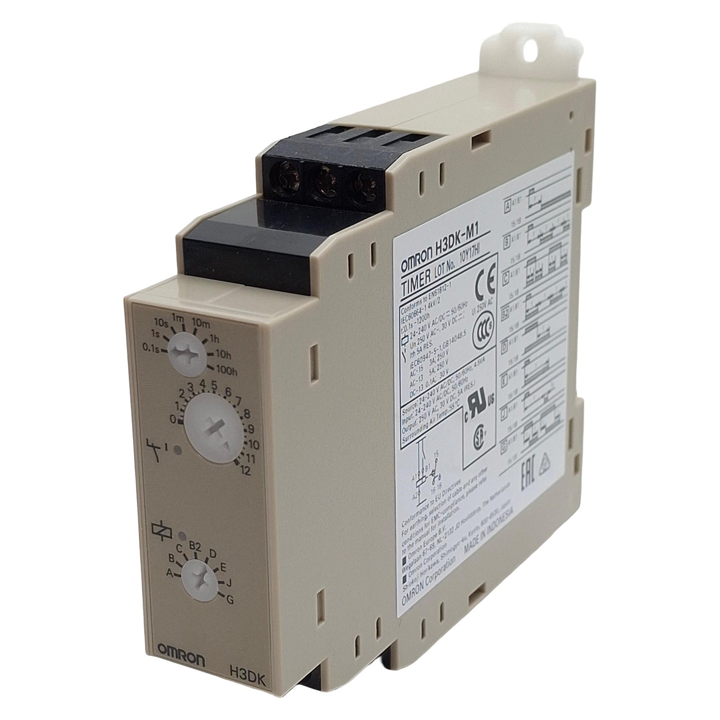 Used Omron H3DK-M1 AC/DC24-240 Solid-State Timer, SPDT, 0.1s-100h Range, 24-240VAC/DC