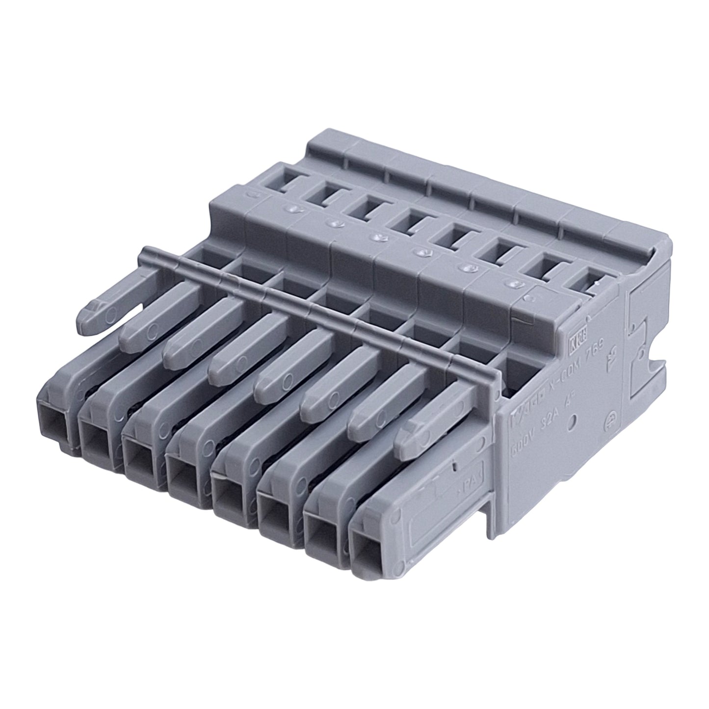 New – Open box Lot of 3 Wago 769-108 X-Com Female Connectors, 8-Position, 5mm Pitch, Cage Clamp