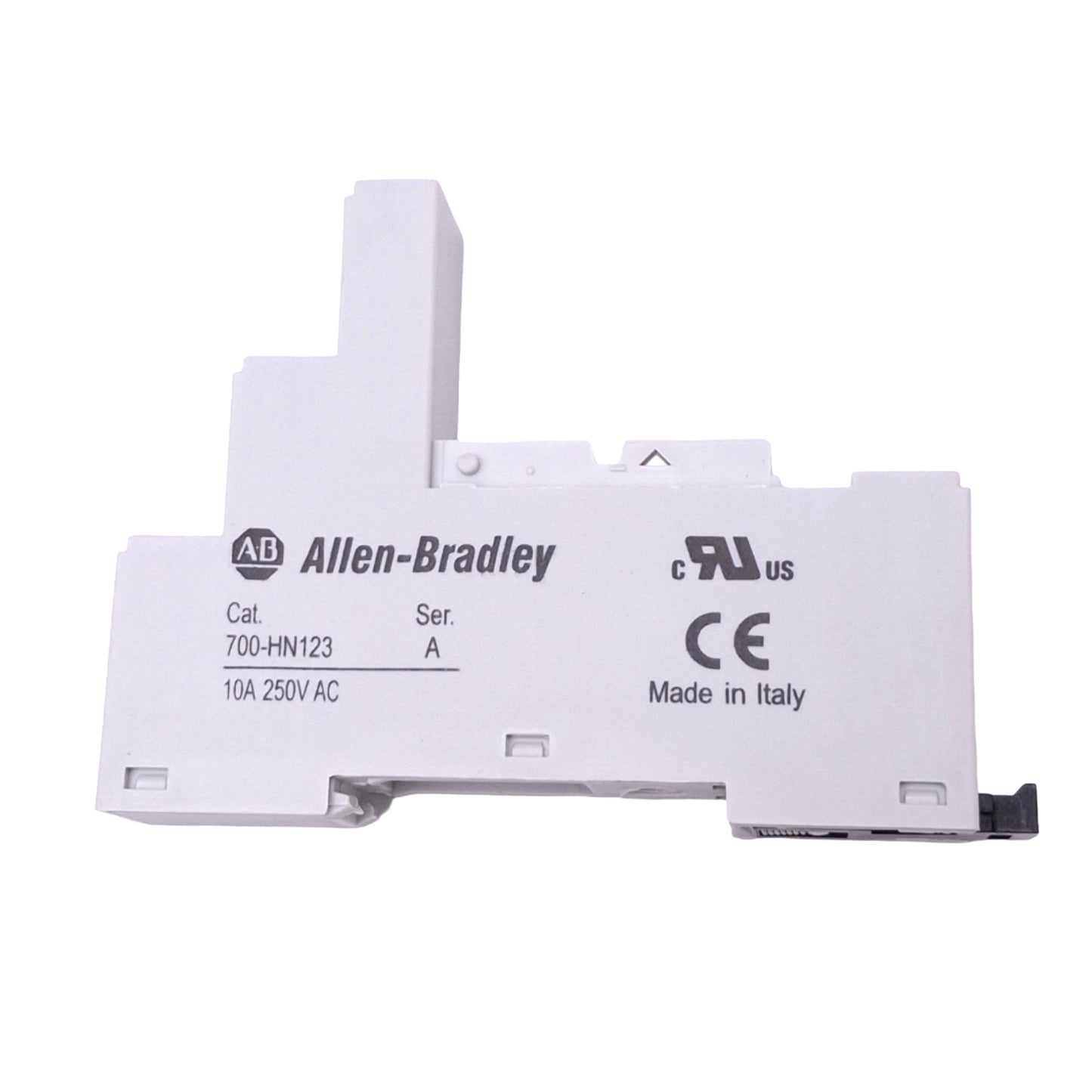 New Allen Bradley 700-HN123 Relay Socket, 8-Pin, 10A 250VAC Max, DIN Rail
