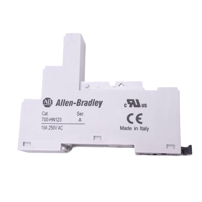 New Allen Bradley 700-HN123 Relay Socket, 8-Pin, 10A 250VAC Max, DIN Rail
