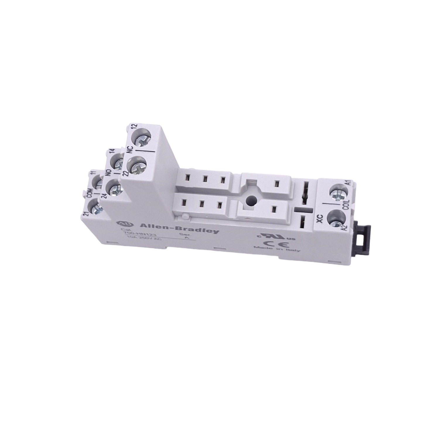 New Allen Bradley 700-HN123 Relay Socket, 8-Pin, 10A 250VAC Max, DIN Rail