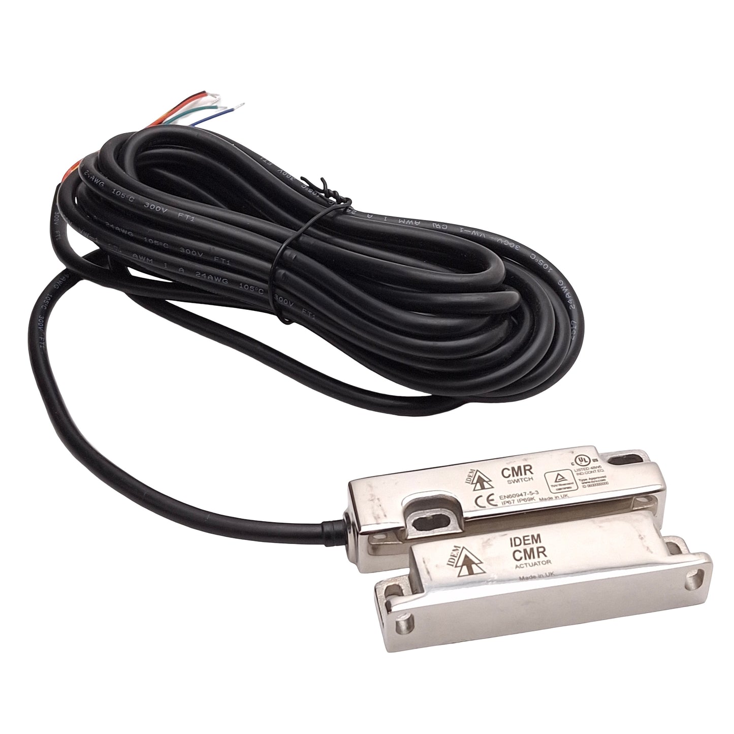 Used IDEM 138018 CMR Magnetic Non-Contact Safety Interlock Switch, 2NC, 250VAC 2A, 5m