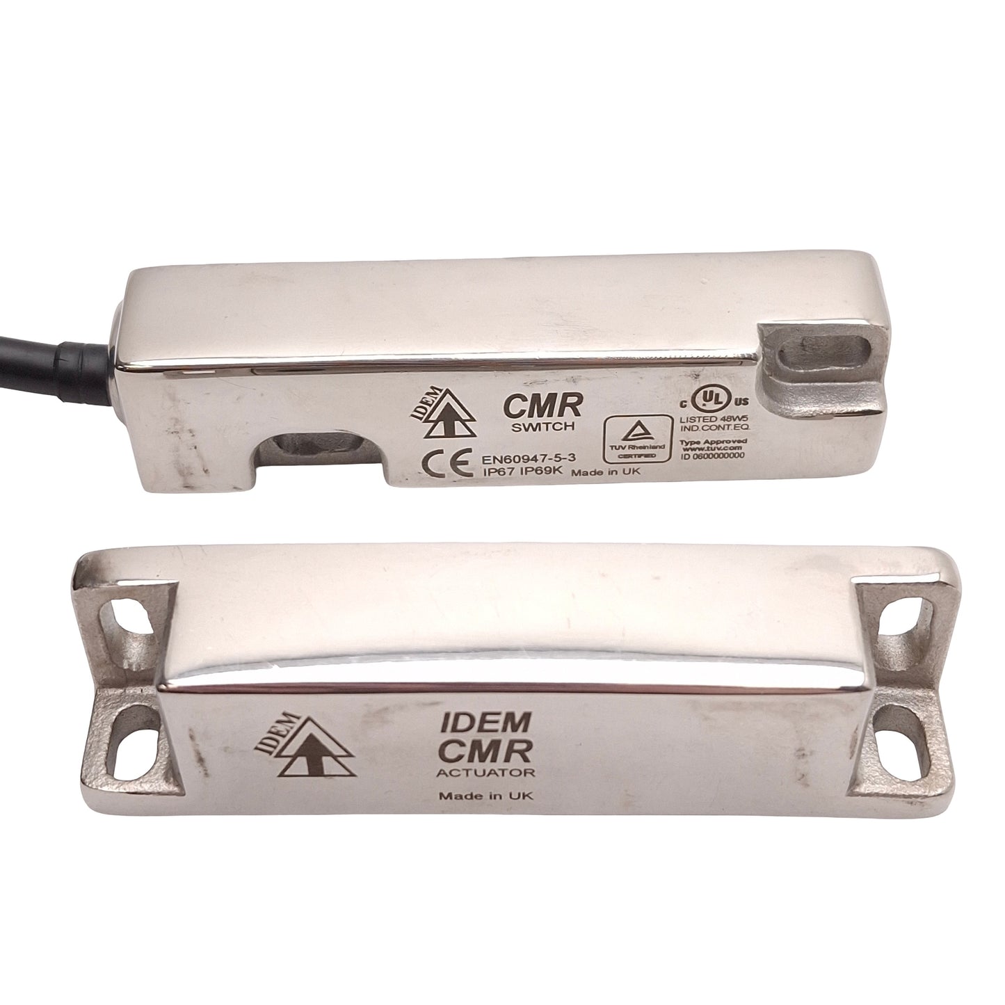 Used IDEM 138018 CMR Magnetic Non-Contact Safety Interlock Switch, 2NC, 250VAC 2A, 5m