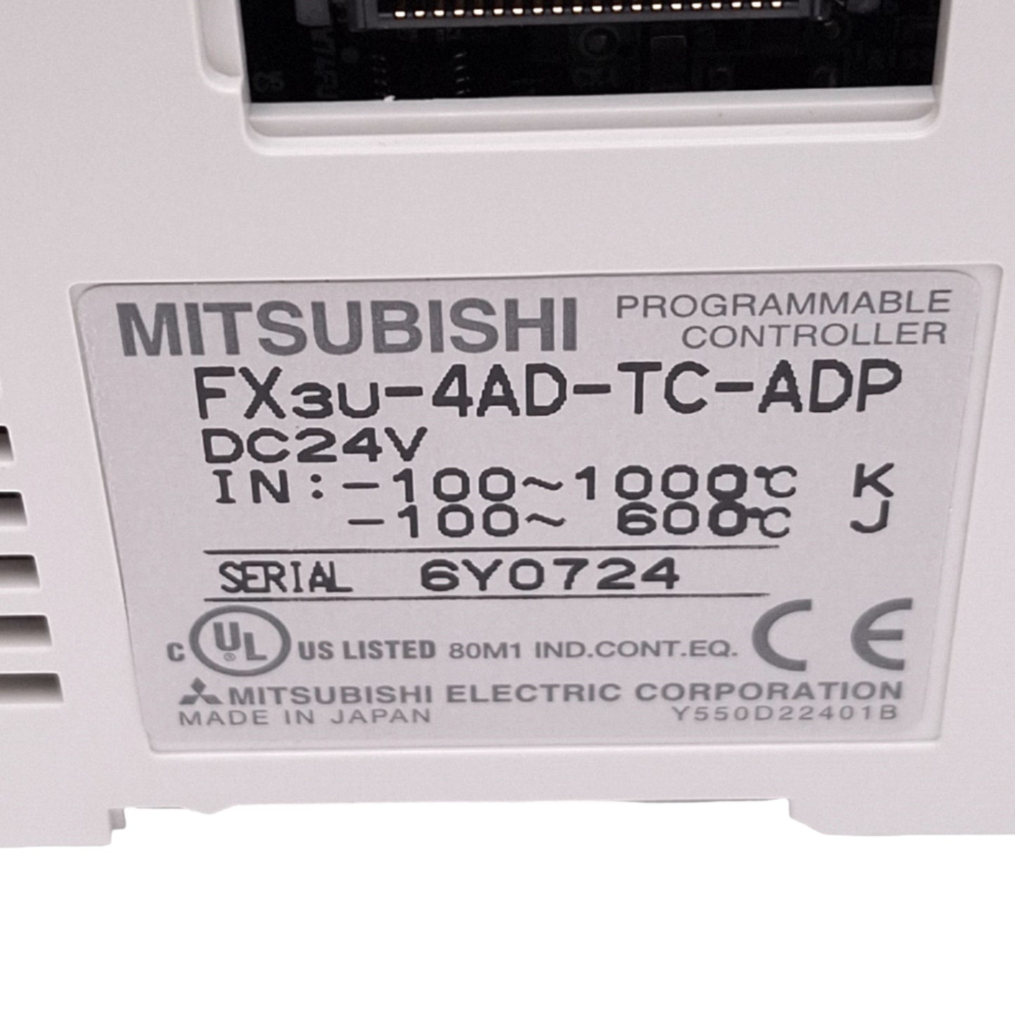 Used Mitsubishi FX3U-4AD-TC-ADP Thermocouple Input Module for FX3 PLC, 4-Channel, 24V