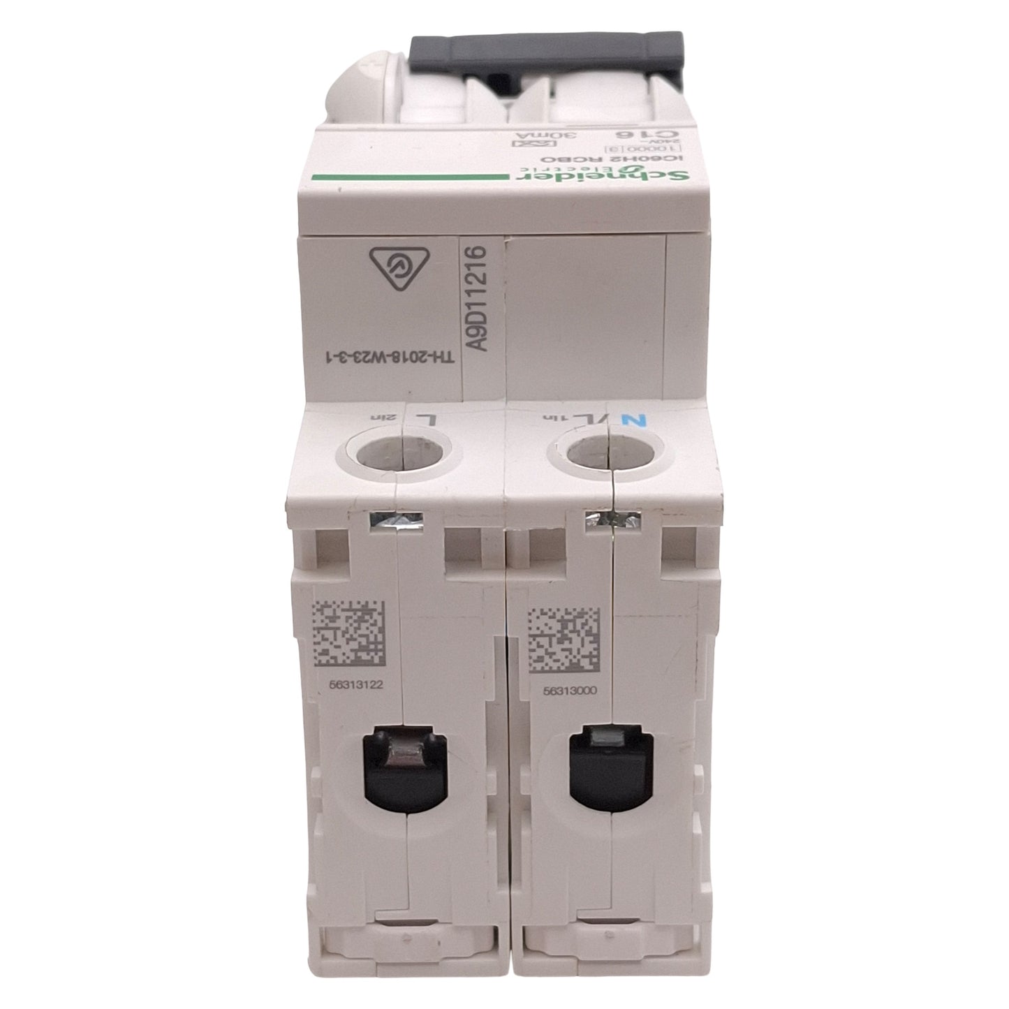 Used Schneider Electric A9D11216 iC60H2 RCBO Earth-Leakage Circuit Breaker 16A 240VAC