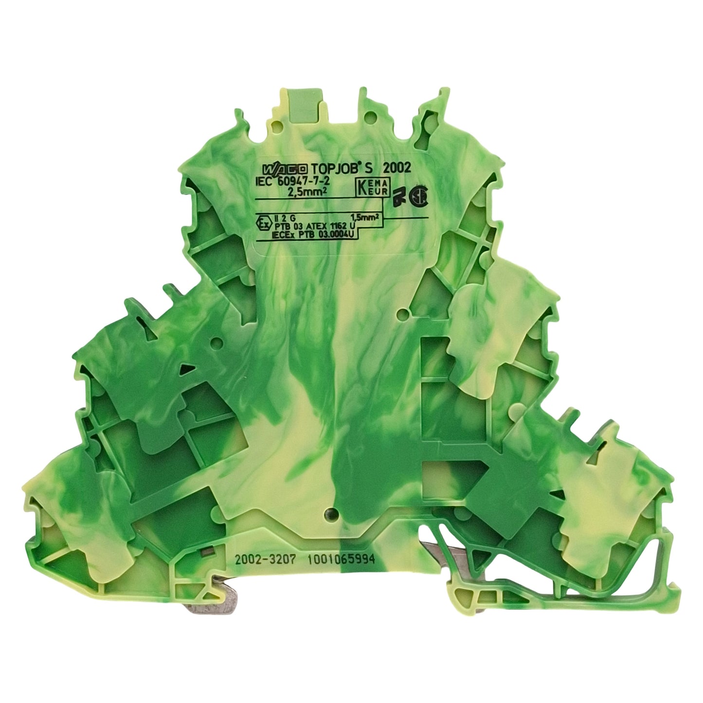 Used Lot of 6 Wago 2002-3207 TOPJOBs Triple-Deck Ground Terminal Block, 6-Pos, 5.2mm