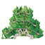 Used Lot of 6 Wago 2002-3207 TOPJOBs Triple-Deck Ground Terminal Block, 6-Pos, 5.2mm