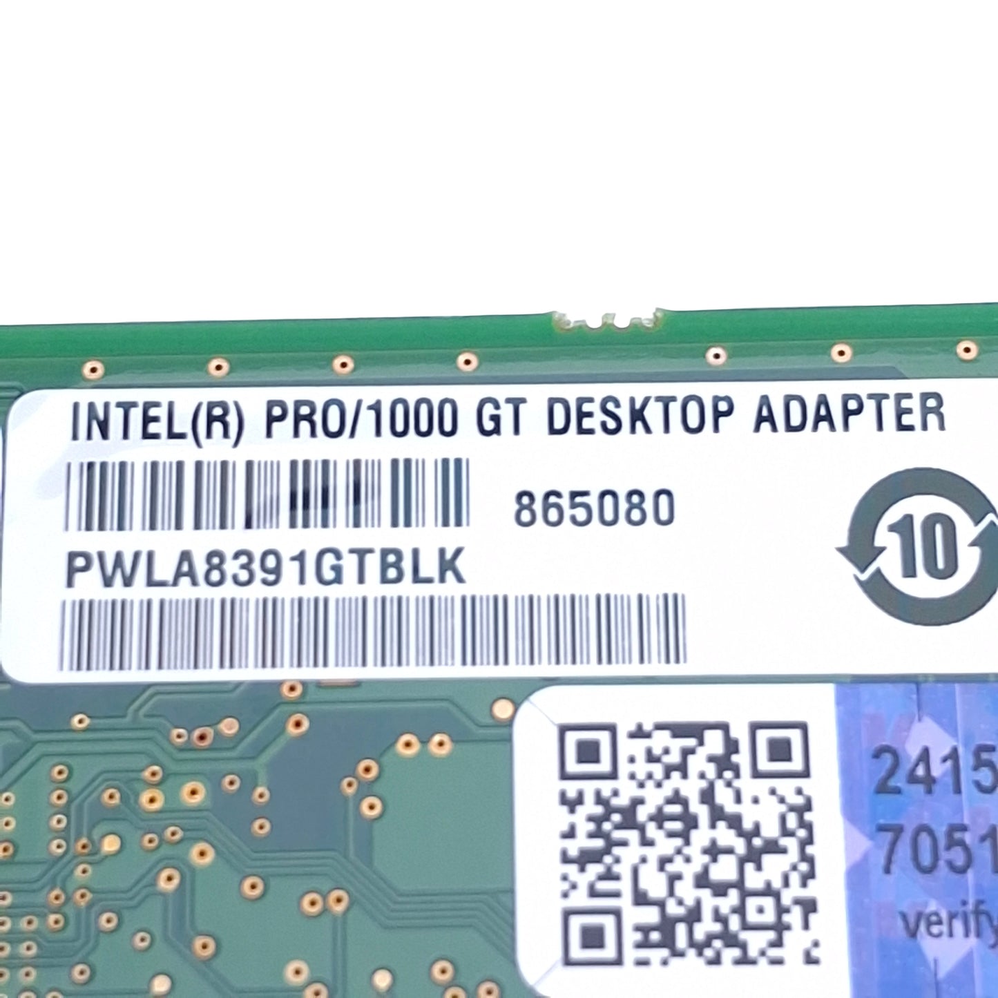 Used Intel PWLA8391GTBLK PRO/1000 GT Desktop Adapter RJ45, 10/100/1000 Mbps Data Rate
