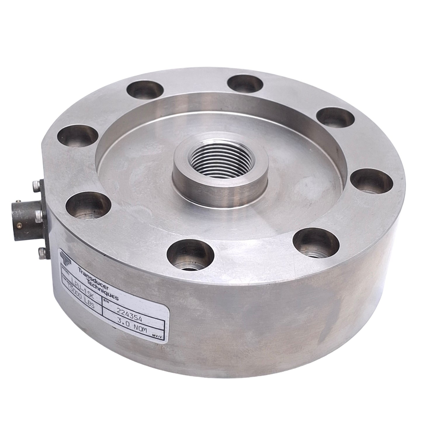 Used Transducer Techniques LPU-15K Universal Load Cell, 15000 lbs Capacity, 3.0mV/V