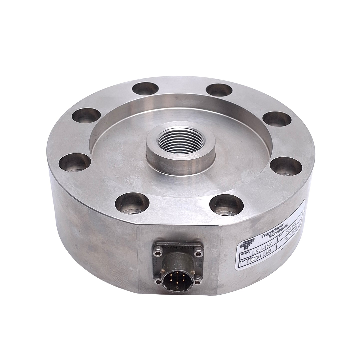 Used Transducer Techniques LPU-15K Universal Load Cell, 15000 lbs Capacity, 3.0mV/V