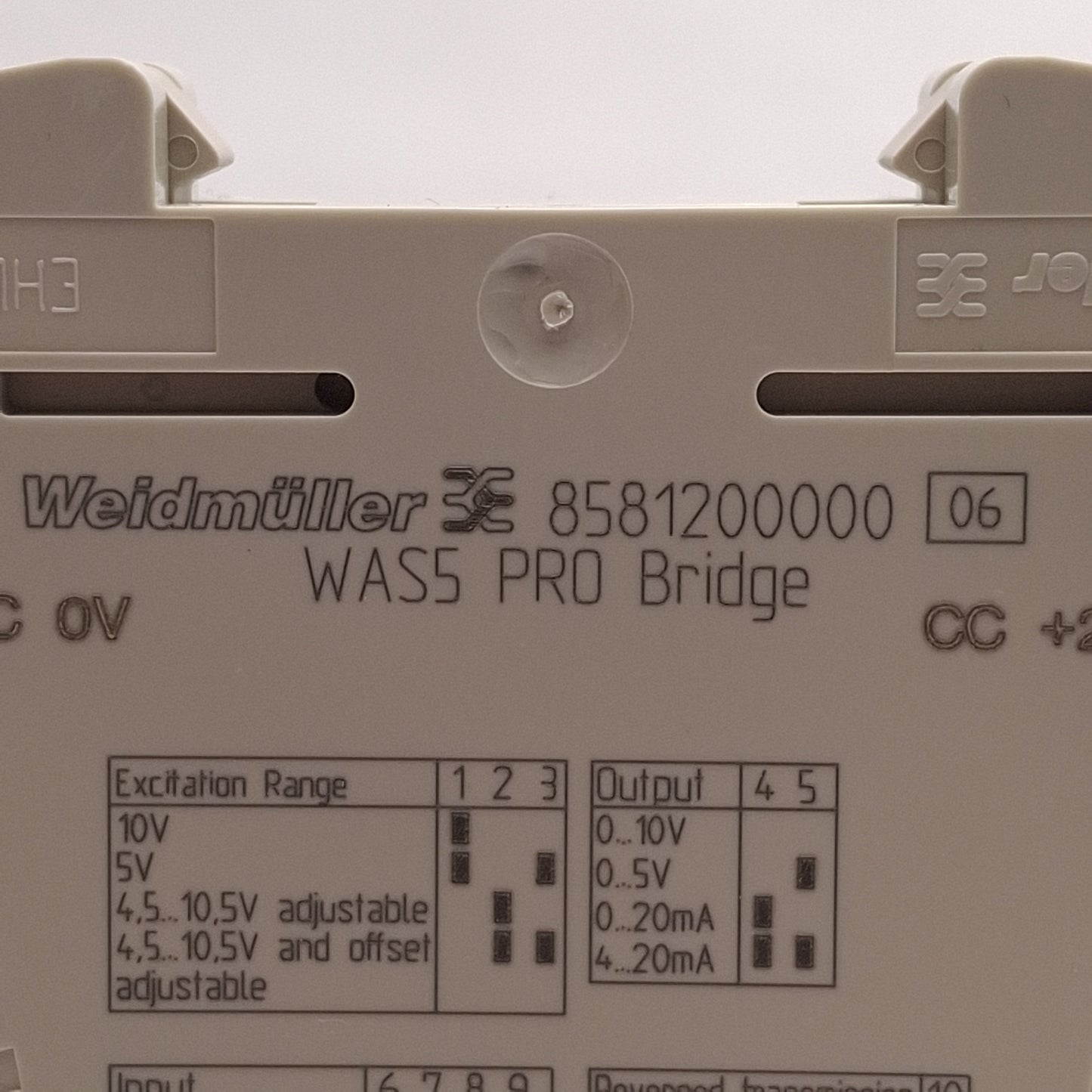 Used Weidmuller 8581200000 WAS5 PRO Bridge Measuring Transducer, -500mV~+500mV, 24VDC