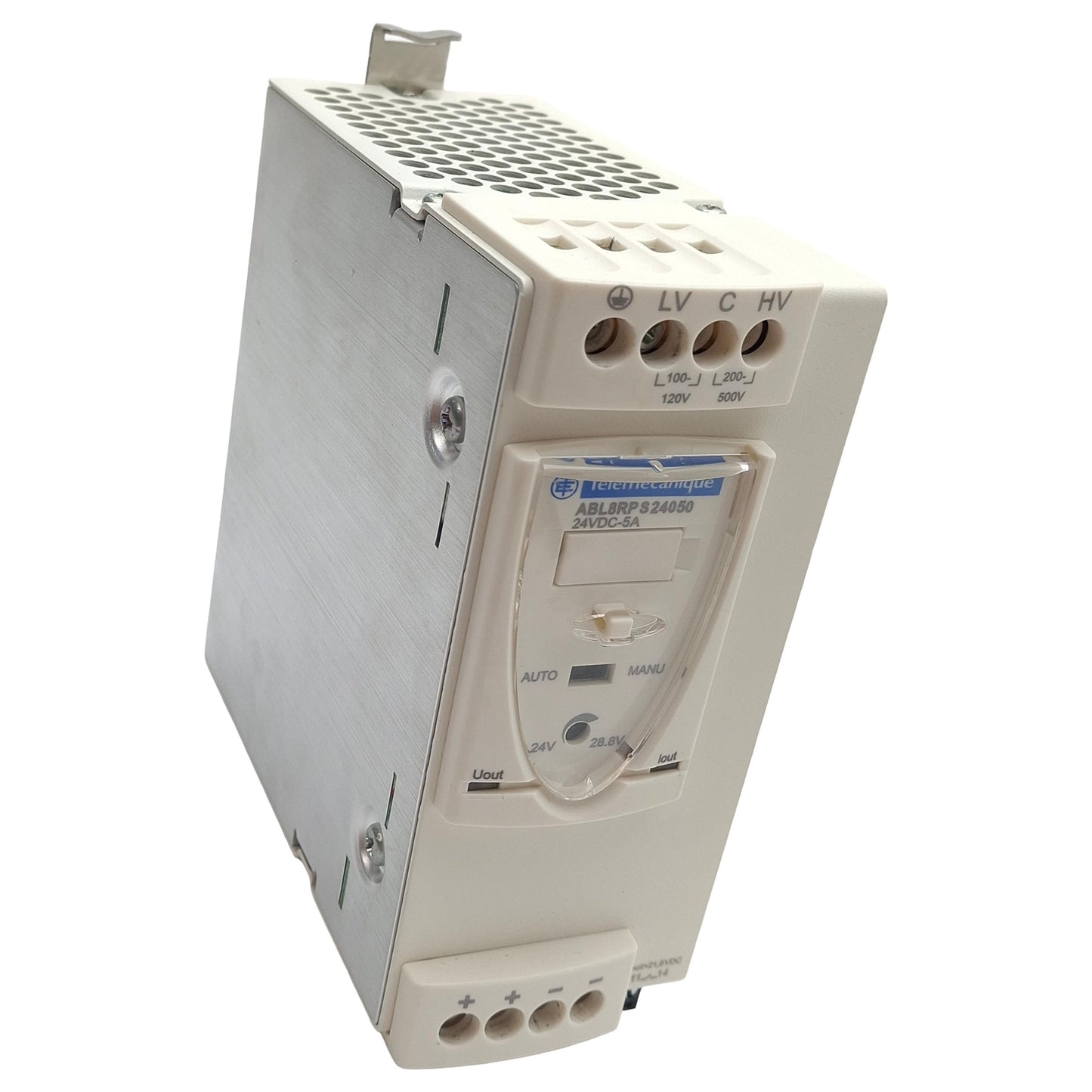 Used Telemecanique ABL8RPS24050 Power Supply 120/500VAC In, 5-4.16A 24-28VDC Out