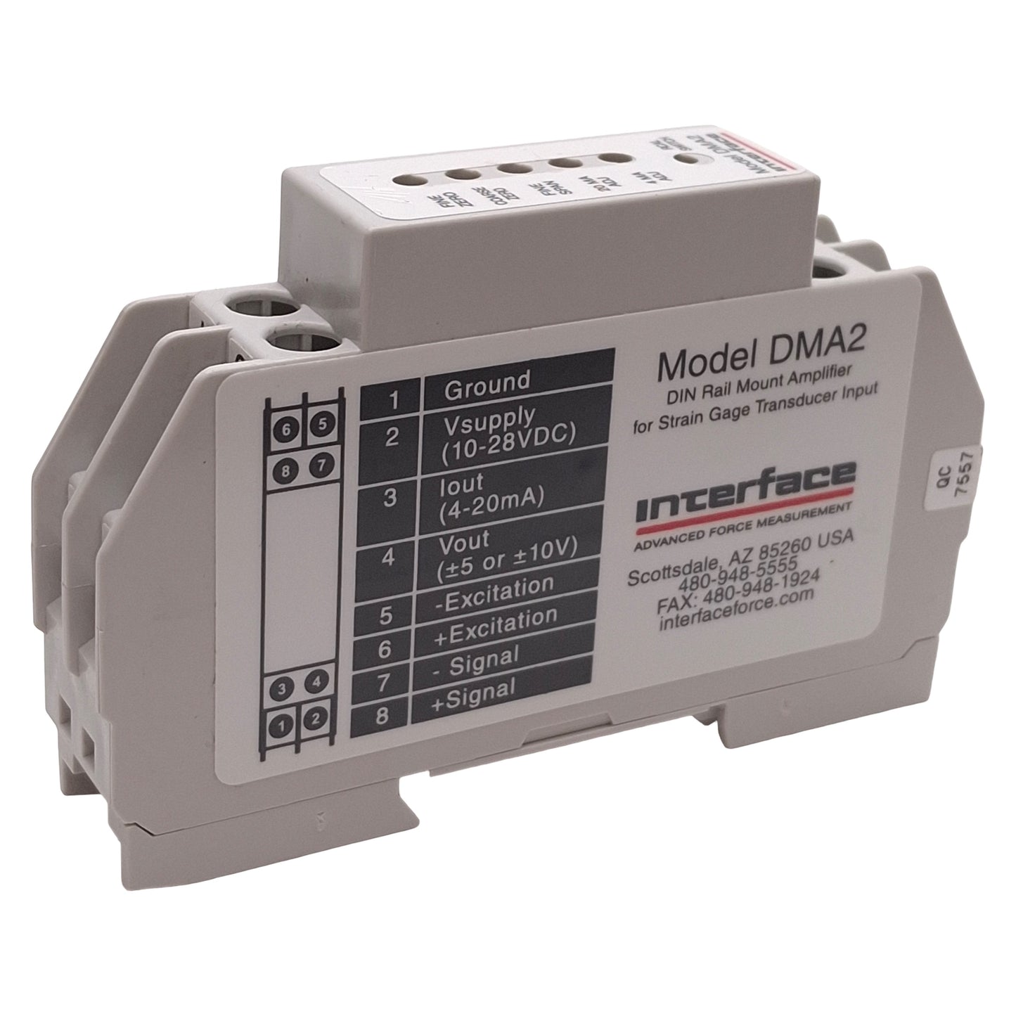 Used Interface DMA2 Strain Gauge Transducer Input Amplifier 10-28VDC ±10V ±5V 4-20mA