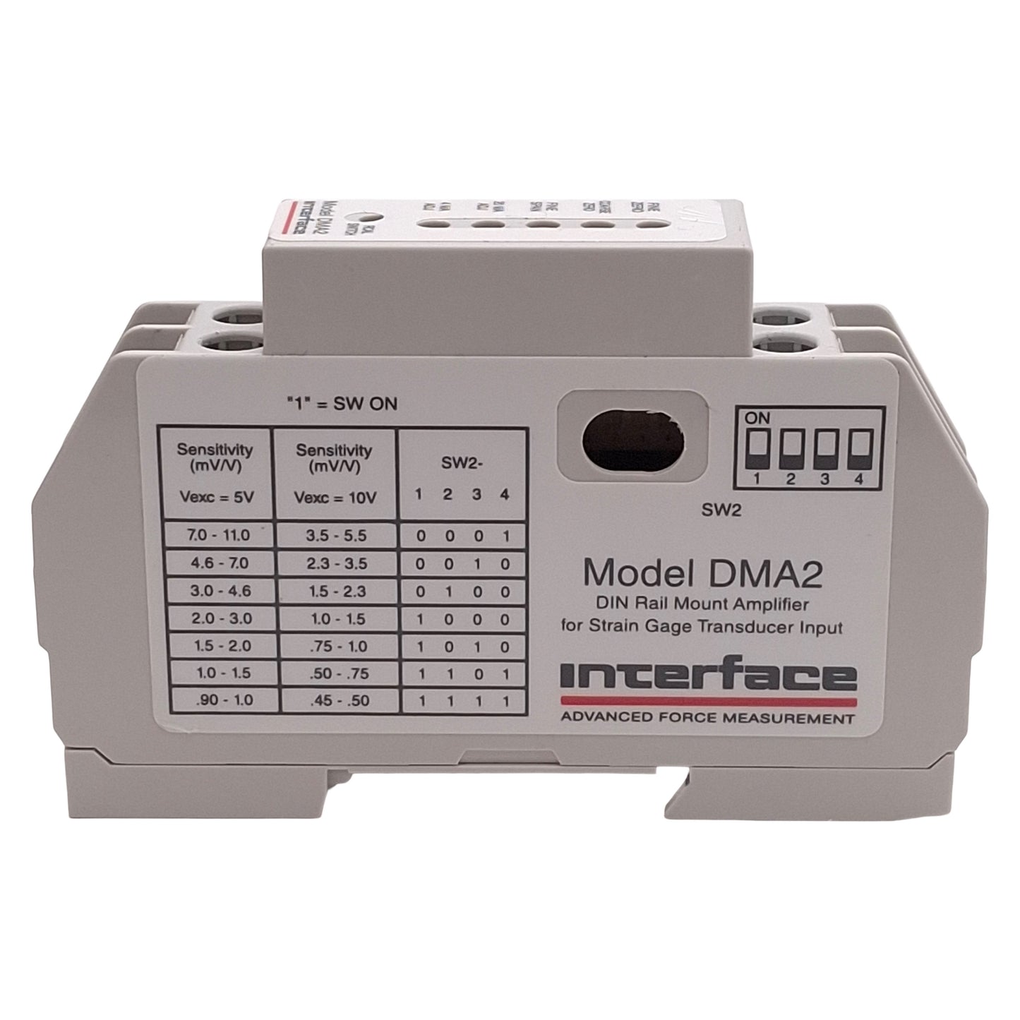 Used Interface DMA2 Strain Gauge Transducer Input Amplifier 10-28VDC ±10V ±5V 4-20mA