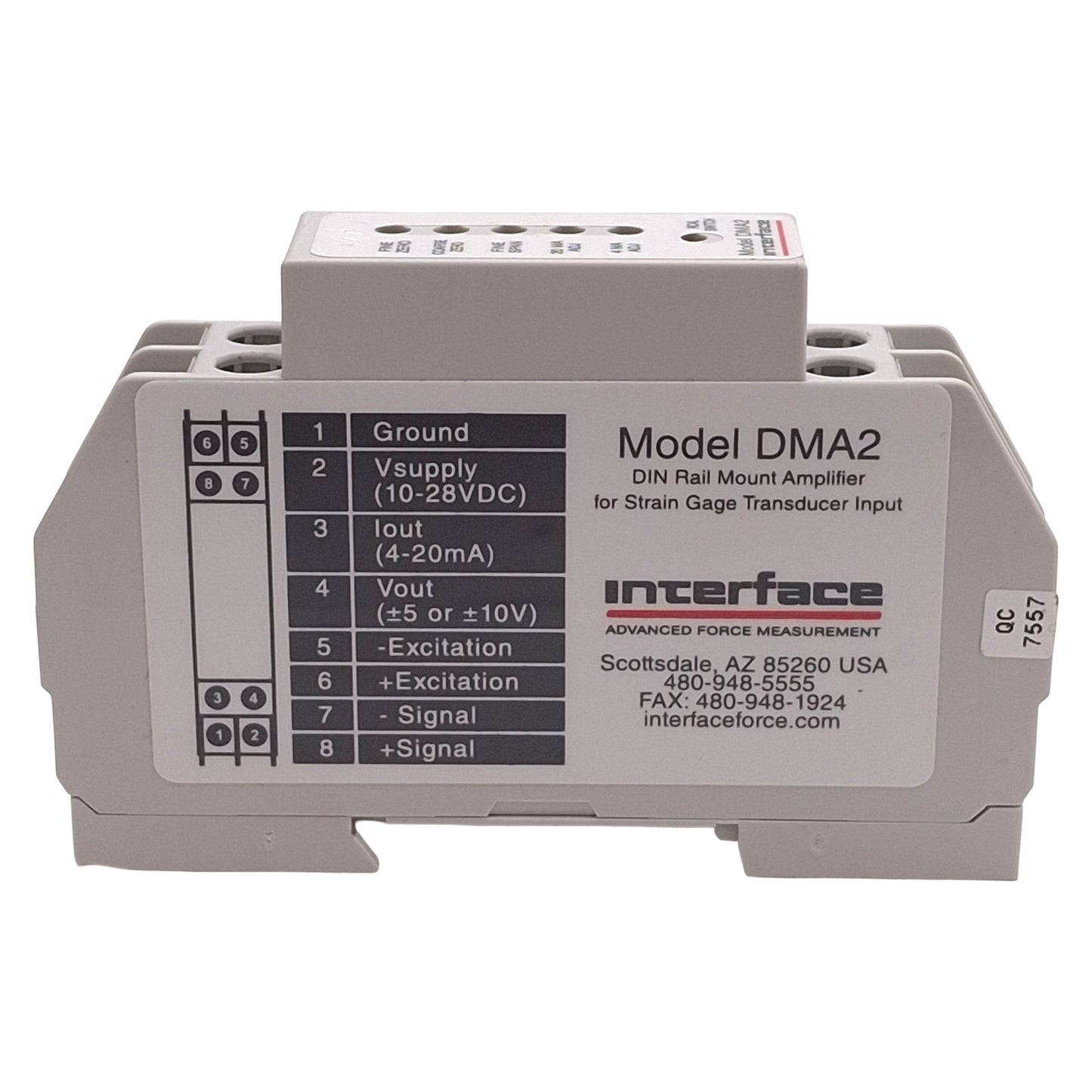 Used Interface DMA2 Strain Gauge Transducer Input Amplifier 10-28VDC ±10V ±5V 4-20mA