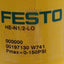 Used Festo HE-N1/2-LO Shut-Off Valve, 1/2in x 1/2in x 1in NPT, 6200l/min, 1-10bar
