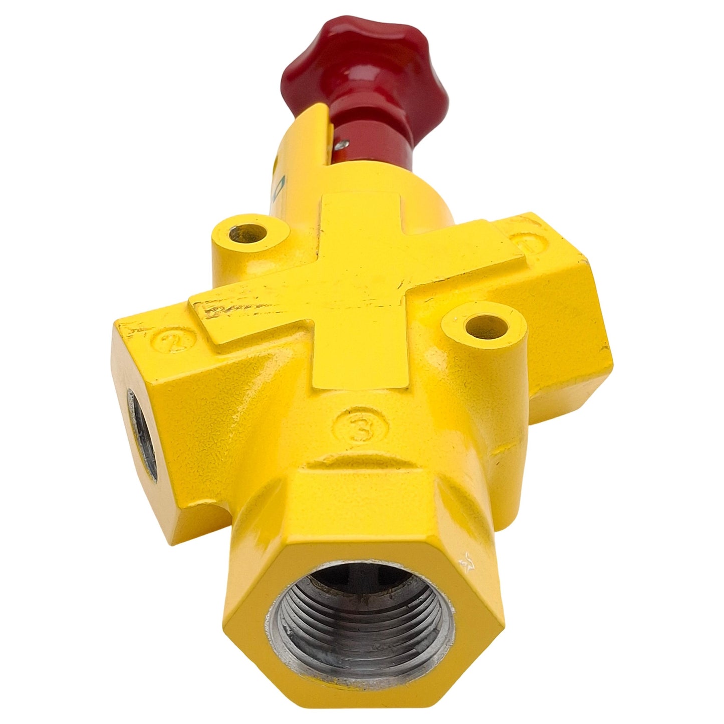 Used Festo HE-N1/2-LO Shut-Off Valve, 1/2in x 1/2in x 1in NPT, 6200l/min, 1-10bar