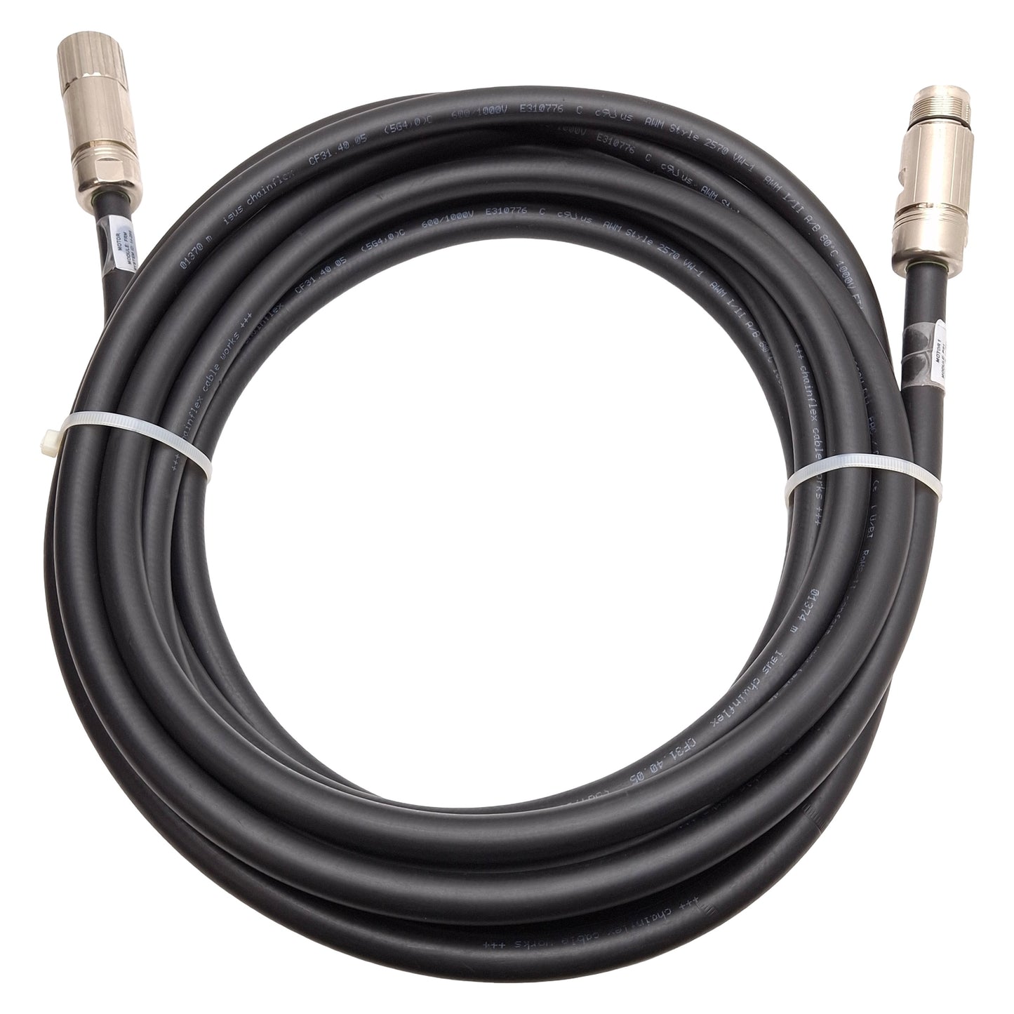 Used Igus CF31.40.05 Chainflex Motor Power Extension Cable, 5x12AWG, M23 5-Pin, 7.5m