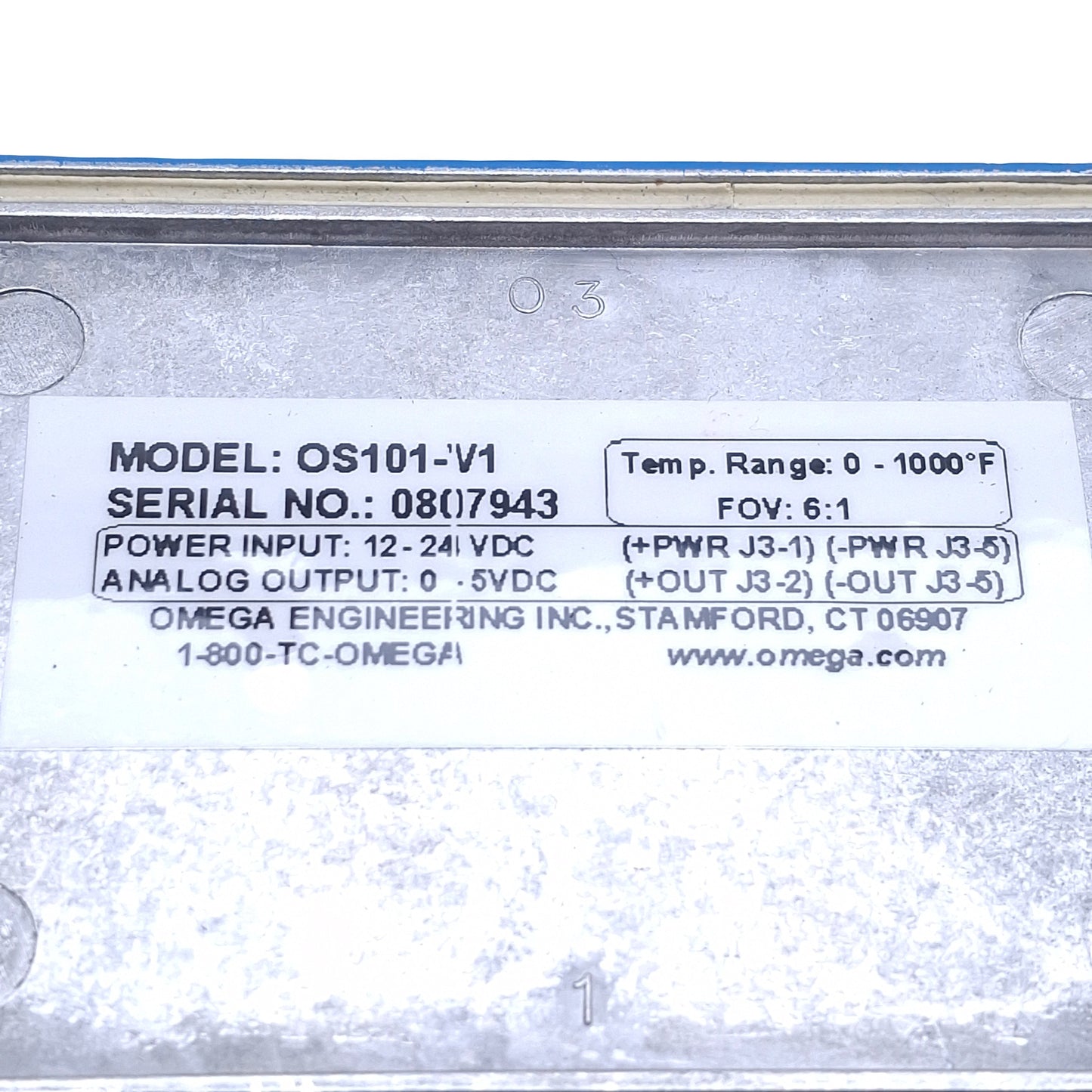Used Omega OS101-V1 Infrared Temperature Sensor/Transmitter 24VDC, 0-5VDC Out, 5-15µm