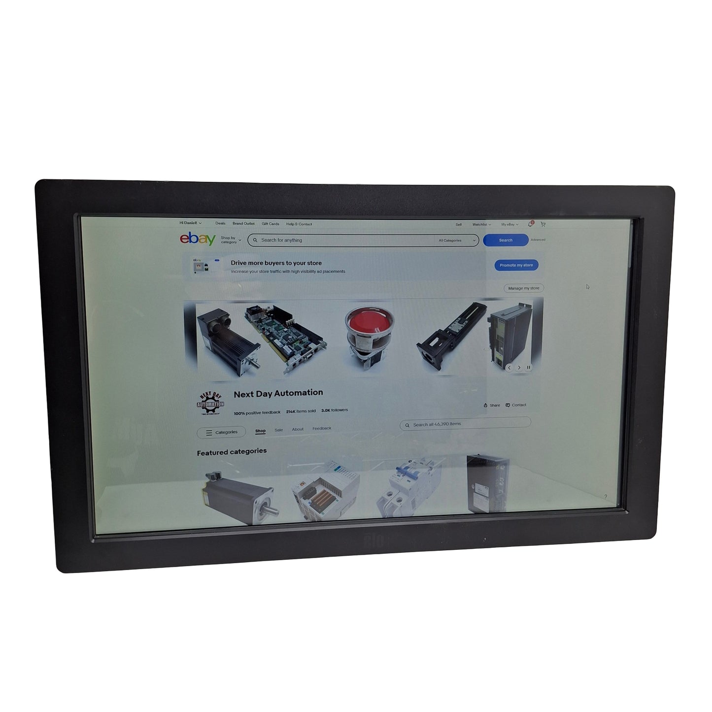 Used Elo E327345 Open Frame LCD Intellitouch Display 21.5in, 1080p HDMI/DP/VGA, 12VDC