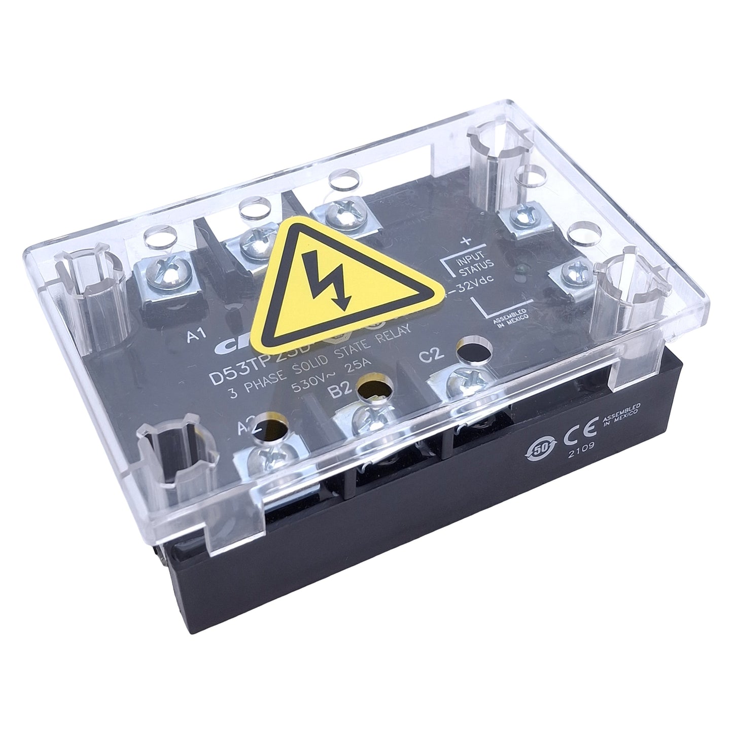 Used Crydom D53TP25D Solid State Relay 3PST-NO, 4-32VDC Input, 25A, 48-530VDC