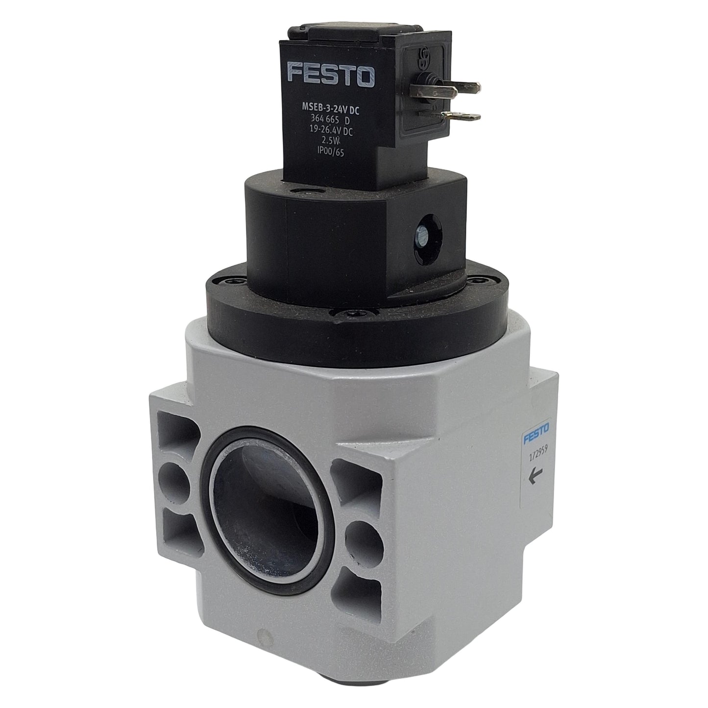 Used Festo HEE-D-MIDI-24 On/Off Start Valve, 3/2-Way G1/4, 2.5-16bar, 24VDC Coil