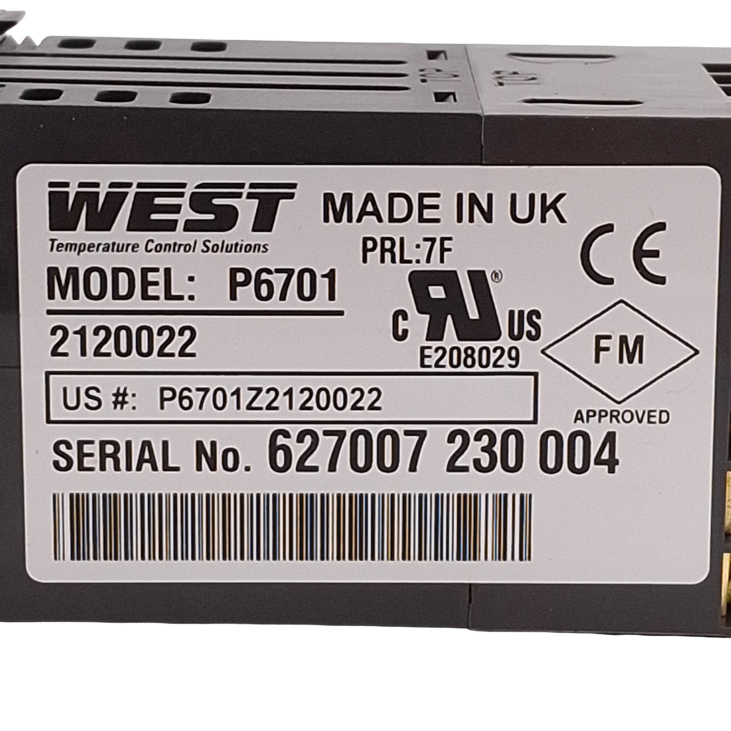 Used West P6701Z2120022 Limit Controller, Universal Input, 24-48VAC/DC, 1/16 DIN