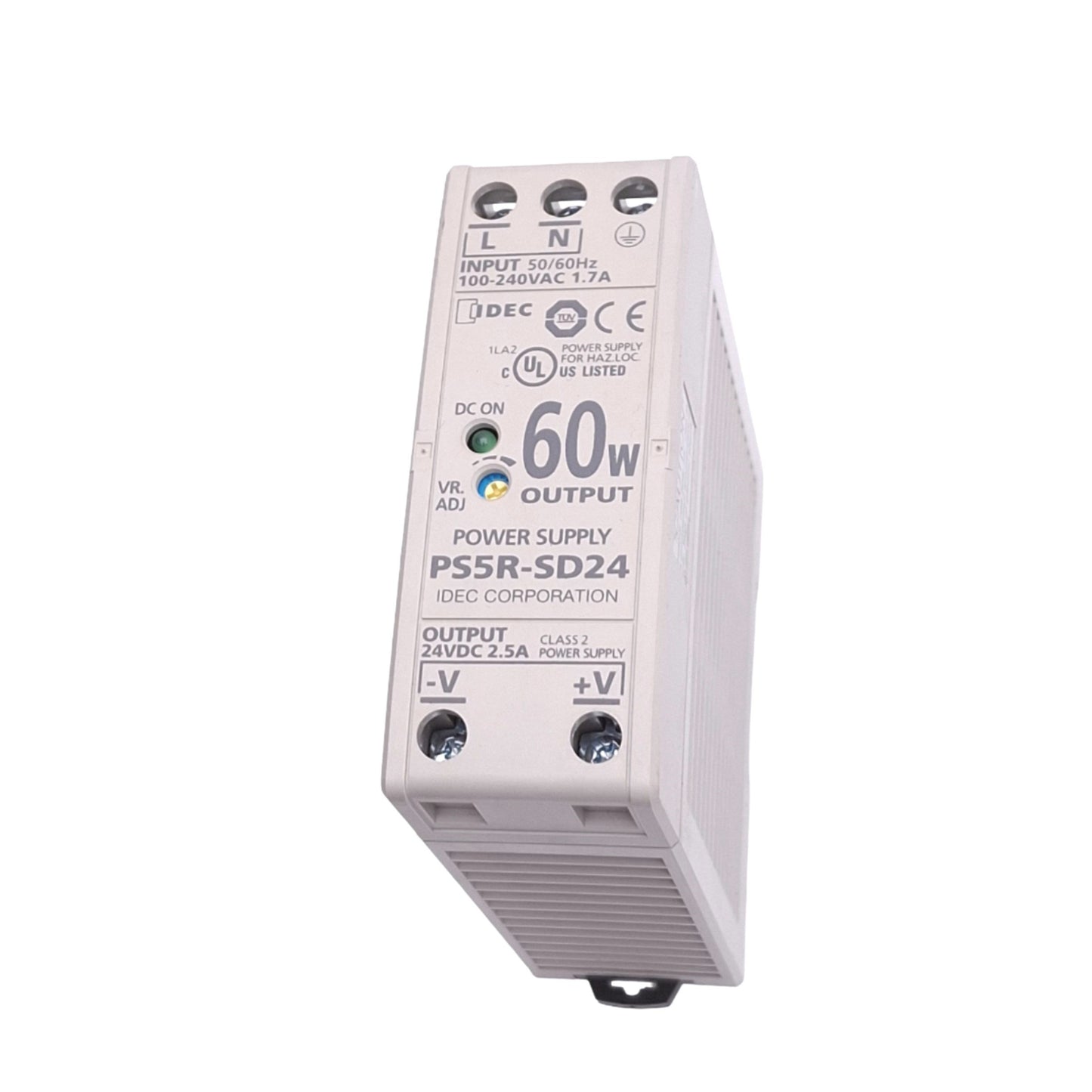 Used IDEC PS5R-SD24 Power Supply, 100-240VAC In, 24VDC 2.5A Out, 60W Max