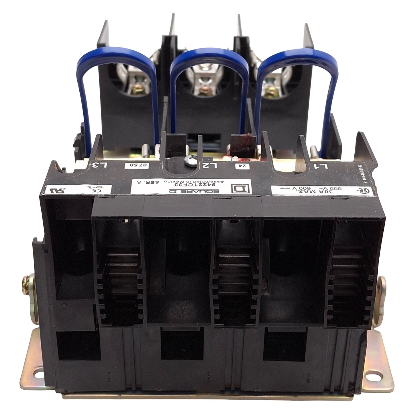 Used Square D 9422TCF33 Fusible Disconnect Switch, 3-Pole, 30A 600V, R/K/J/H Fuse
