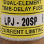 Used Lot of 3 Bussmann LPJ-20SP Low-Peak Time-Delay Fuse, Class J, 20A 600VAC/300VDC