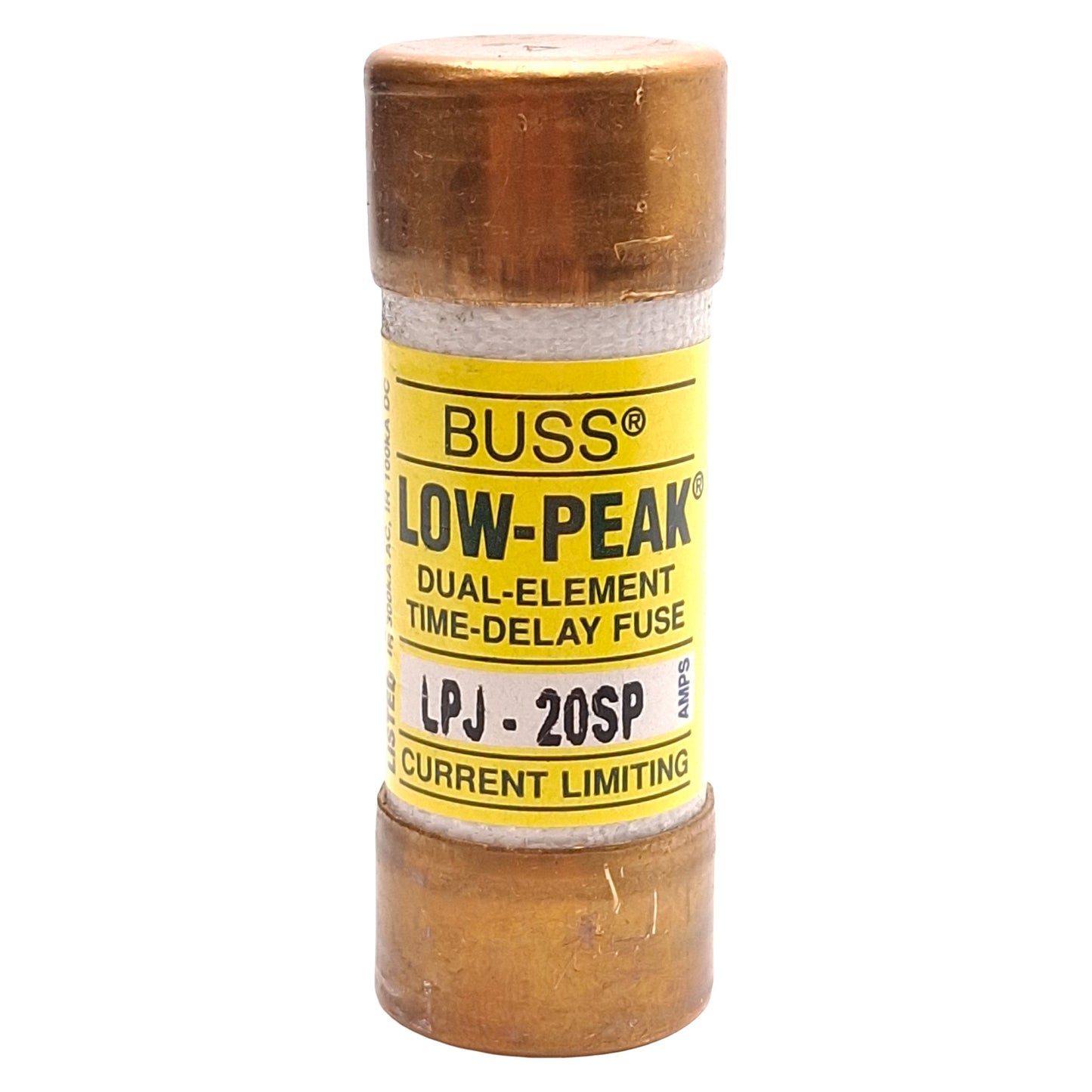 Used Lot of 3 Bussmann LPJ-20SP Low-Peak Time-Delay Fuse, Class J, 20A 600VAC/300VDC